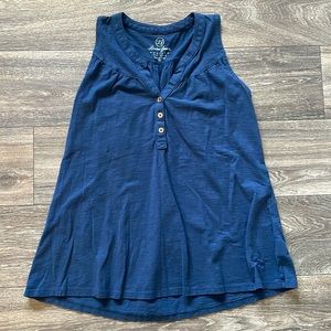 Lauren James Navy Blue Cotton Tunic Tank Top in Size XS